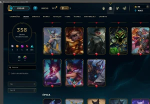 conta com mais de 350 skins - League of Legends LOL