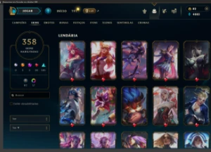 conta com mais de 350 skins - League of Legends LOL