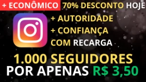 [IMPERDÍVEL] 1.000 Seguidores Instagram por R$ 3,50 - Social Media