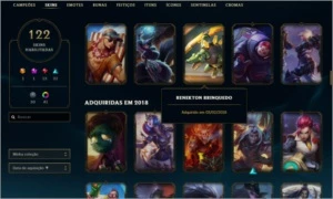 Conta lol 122 skins, Diamante 4 Soloq - League of Legends