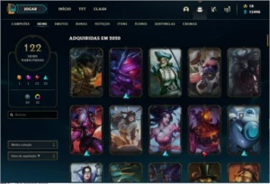 Conta lol 122 skins, Diamante 4 Soloq - League of Legends