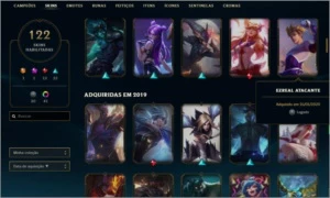 Conta lol 122 skins, Diamante 4 Soloq - League of Legends