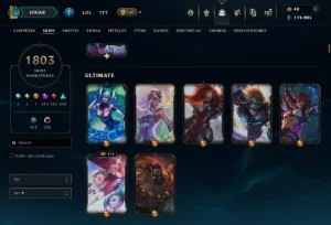 Continha de lol com 1808 skins várias raras todas pax - League of Legends
