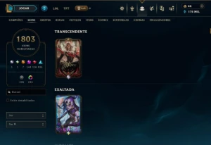 Continha de lol com 1808 skins várias raras todas pax - League of Legends
