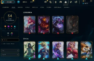 Conta Lol Full Acesso - Lvl 157 - 54 Skins - 130+ Campeões - League of Legends