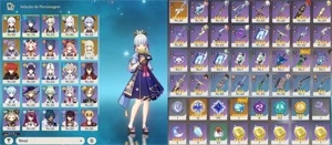 🔴AR 49 ⭐ Ayaka, Ganyu, Shenhe, Diluc, Keqing 5 + Arma 5 ⭐🔴 - Genshin Impact