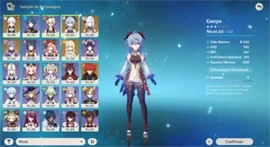 🔴AR 49 ⭐ Ayaka, Ganyu, Shenhe, Diluc, Keqing 5 + Arma 5 ⭐🔴 - Genshin Impact
