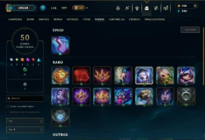 Ouro 4 com 45 Champs e 6 Skins - League of Legends LOL