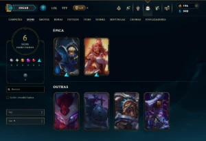 Ouro 4 com 45 Champs e 6 Skins - League of Legends LOL