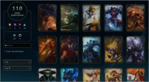 League of Legends + Ladra de alms + 110 skins +Full Campeões LOL