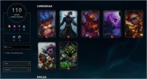 League of Legends + Ladra de alms + 110 skins +Full Campeões LOL