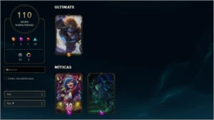 League of Legends + Ladra de alms + 110 skins +Full Campeões