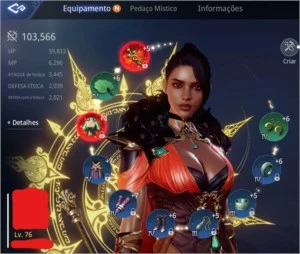 Mir4/ Feiticeira/ lvl 75/ 101k Arma Epica e pet Epcio