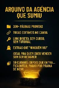 +300 páginas de vendas prontas, editáveis direto no Canva