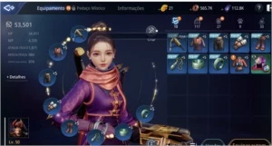 CONTA SERVIDOR NOVO SA92,BESTEIRA,LV 50,53k POWER,PET EPIC - MIR4