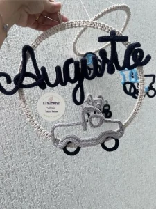 Kit Enxoval com Porta Maternidade + Móbile - Artesanato e Personalizados