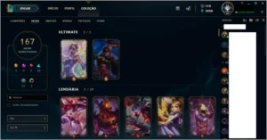 CONTA LEAGUE OF LEGENDS COM +150 SKINS E 110 CHAMPS LOL