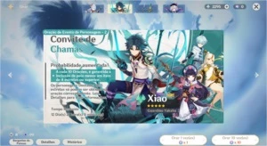 AR 50 - Ganyu C1 + Diluc C1 + Xiao + 3 Armas 5 Estrelas - Genshin Impact