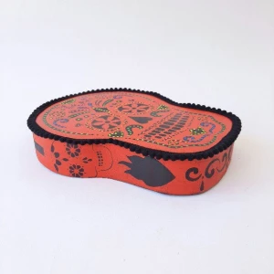 Quadro Box Caveira Mexicana Vermelha - Artesanato e Personalizados