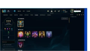 conta platina 1  prata 3 na flex   230 skins - League of Legends LOL