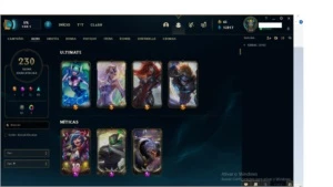 conta platina 1  prata 3 na flex   230 skins - League of Legends LOL