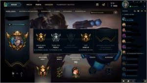 Conta Ouro 1 Solo/Duo - Prata 1 Flex e Ouro III TFT- Lv 35 - League of Legends LOL