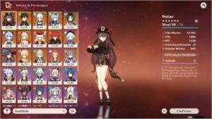CONTA GENSHIN AR 58 15 PERSONAGENS 5⭐ + 6 ARMAS 5⭐ - Genshin Impact