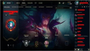 CONTA LVL 289 76 SKINS 83 EMOTES 127 ICONES - League of Legends LOL