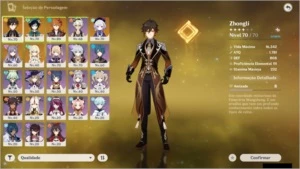 Zhongli, Venti, Childe, Qiqi e Keqing com Arco do Passe - Genshin Impact