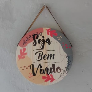 Placas Decorativas Seja Bem-vindo em MDF - Artesanato e Personalizados