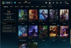 Conta ouro 4 com 27 Champs e 2 Skins + 2 Fragmentos - League of Legends LOL