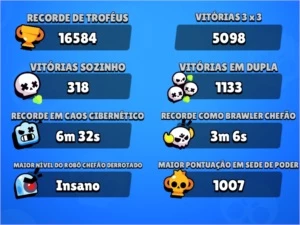 CONTA BRAWL STARS 15K TROFÉUS