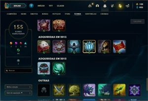 Conta bronze 3 com 130 Champs e 115 Skins (Criada em 2012) - League of Legends LOL
