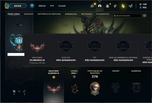 Conta bronze 3 com 130 Champs e 115 Skins (Criada em 2012) - League of Legends LOL
