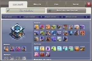 clash of clans cv 13 com 5 construtores