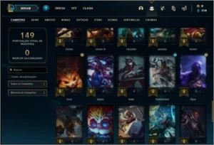 Conta prata 1 com 58 champs e 30 skins (2 Ultimates) - League of Legends LOL