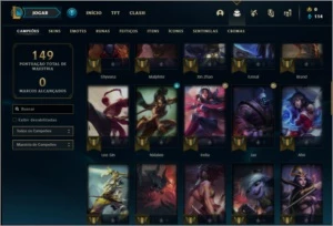 Conta prata 1 com 58 champs e 30 skins (2 Ultimates) - League of Legends LOL