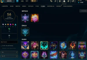 platina 2, 21 Skins, 1 Mítica, 2 Lendária, 9K El, Lvl 64 - League of Legends LOL