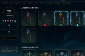 platina 2, 21 Skins, 1 Mítica, 2 Lendária, 9K El, Lvl 64 - League of Legends LOL