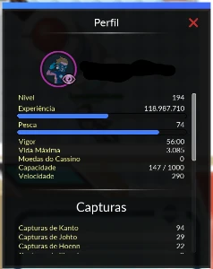 Conta PXG Lvl 194 - Servidor Aurora - PokeXGames