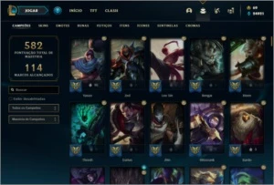 Conta ouro 3 com TODOS os champs e 521 skins +92 Cromas - League of Legends LOL