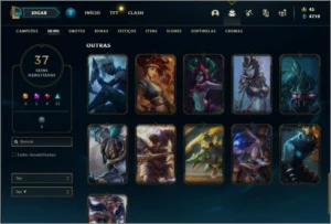 Conta ouro 4 com 37 skins e 68 champs ( MAIN ADC ) - League of Legends LOL