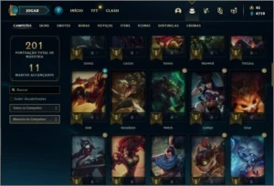 Conta ouro 4 com 37 skins e 68 champs ( MAIN ADC ) - League of Legends LOL