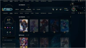 CONTA LVL 148 GOLD 4 + 120 CHAMPS + 67 SKINS 8 LENDARIAS - League of Legends LOL