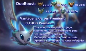 EloGrow - Elojob e DuoBoost com opções premium - League of Legends LOL