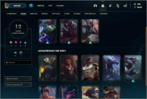 Conta Unranked (ex Platina) com 12 Skins e 40 Champs - League of Legends LOL