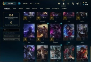 Conta Unranked (ex Platina) com 12 Skins e 40 Champs - League of Legends LOL