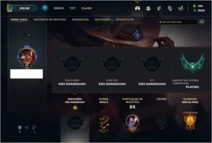 Conta Unranked (ex Platina) com 12 Skins e 40 Champs - League of Legends LOL