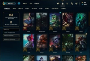 Conta Unranked (ex Platina) com 12 Skins e 40 Champs - League of Legends LOL