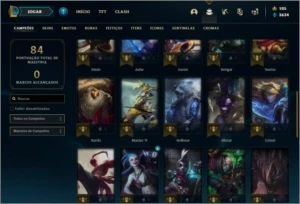 Conta Unranked (ex Platina) com 12 Skins e 40 Champs - League of Legends LOL